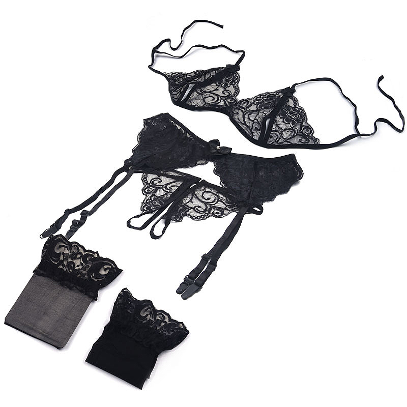 Sheer Mesh Bra - 1 Zestaw Damskiej Koronkowej Bielizny, Biustonosz