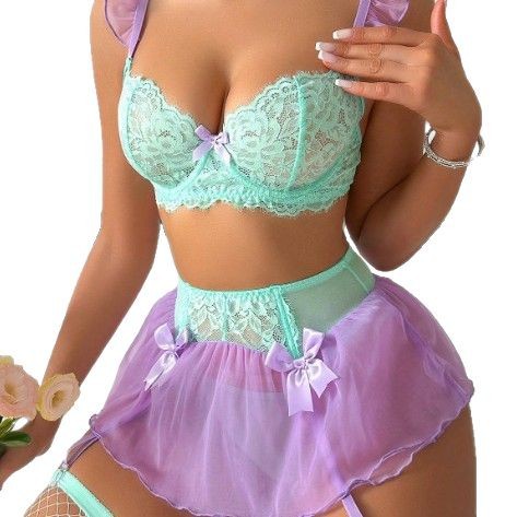 Lace Bralette Set - Damski Seksowny Koronkowy Erotyczny Zestaw Bielizny