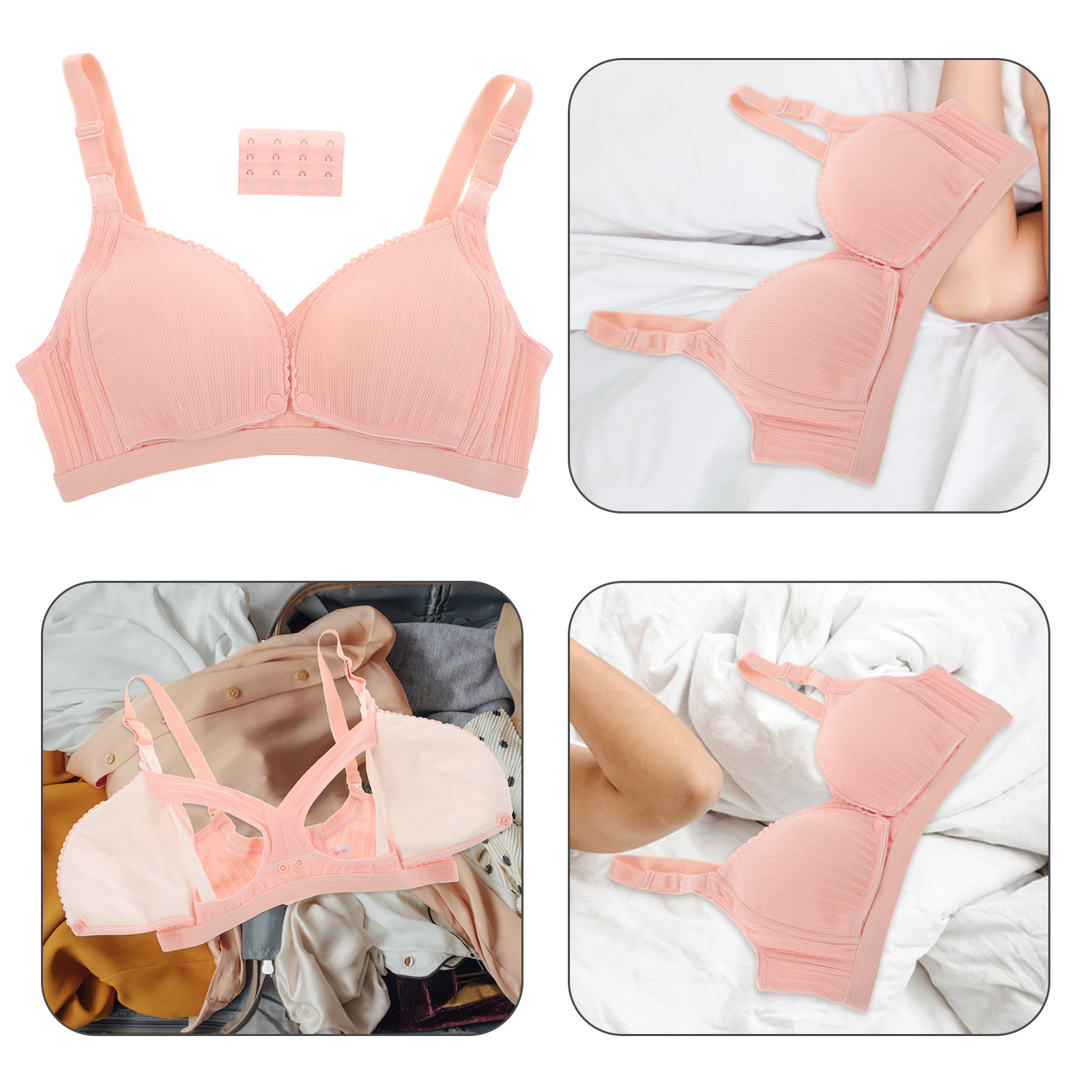 Nursing Bra Clip - Bezszwowy biustonosz do karmienia piersią, różowy,