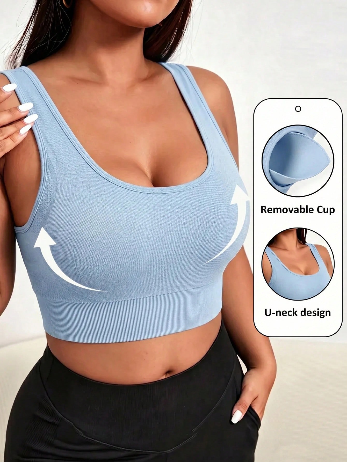 Sports Bra Racerback - Bezszwowy biustonosz sportowy plus size dla