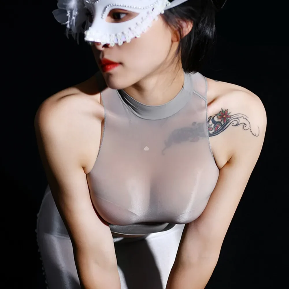 Przezroczyste topy Błyszcząca  – Sheer Mesh Bra recenzja i cena